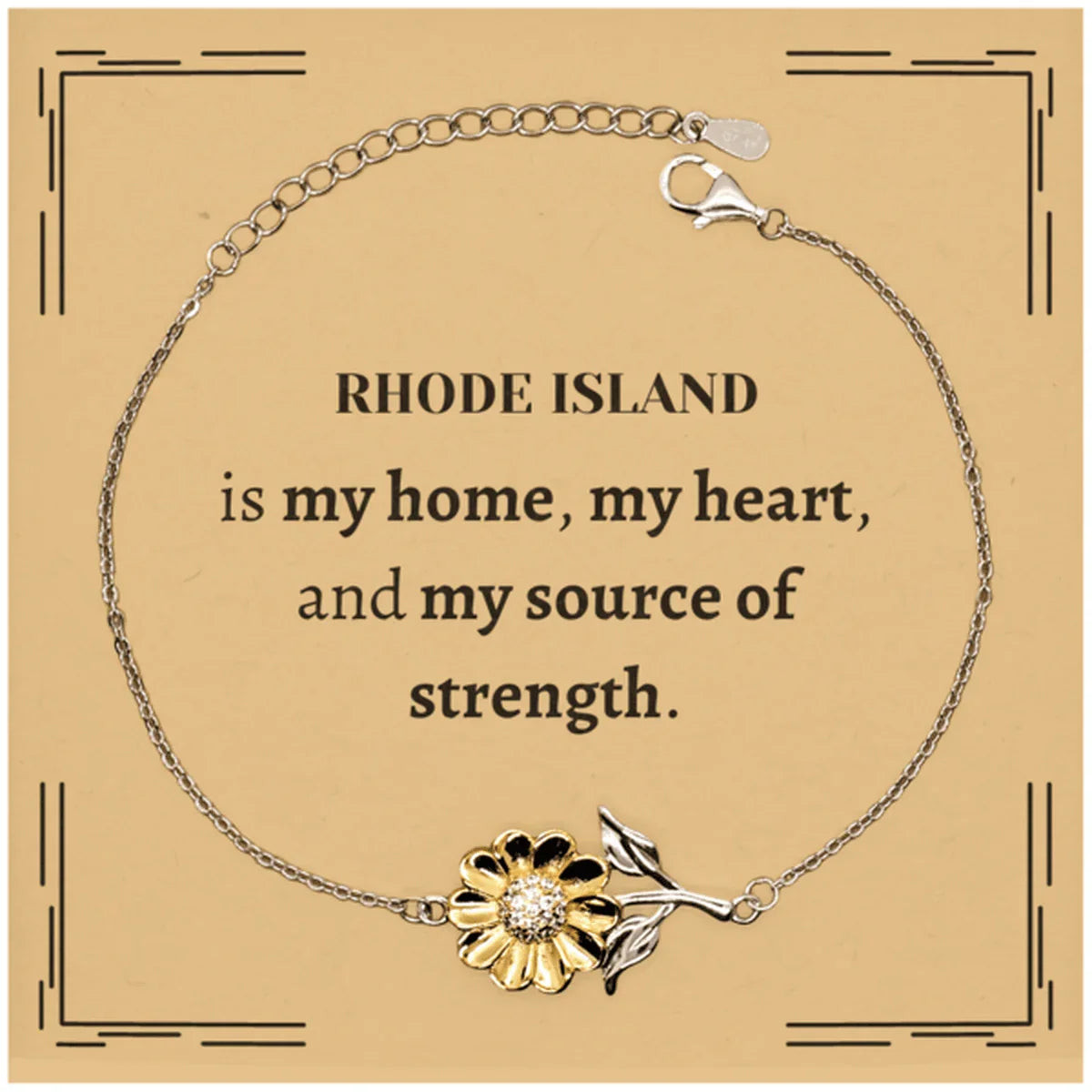 Rhode Island is my home Gifts, Lovely Rhode Island Birthday Christmas Sunflower Bracelet For People from Rhode Island, Men, Women, Friends
