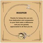 Roofer Sunflower Bracelet - Thanks for being who you are - Birthday Christmas Jewelry Gifts Coworkers Colleague Boss