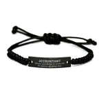 Sarcastic Accountant Black Rope Bracelet Gifts, Christmas Holiday Gifts for Accountant Birthday, Accountant: Because greatness is woven