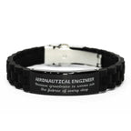 Sarcastic Aeronautical Engineer Black Glidelock Clasp Bracelet Gifts, Christmas Holiday Gifts for Aeronautical Engineer Birthday, Aeronautical Engineer: Because greatness is woven