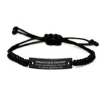 Sarcastic Aeronautical Engineer Black Rope Bracelet Gifts, Christmas Holiday Gifts for Aeronautical Engineer Birthday, Aeronautical Engineer: Because greatness is woven