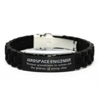 Sarcastic Aerospace Engineer Black Glidelock Clasp Bracelet Gifts, Christmas Holiday Gifts for Aerospace Engineer Birthday, Aerospace Engineer: Because greatness is woven