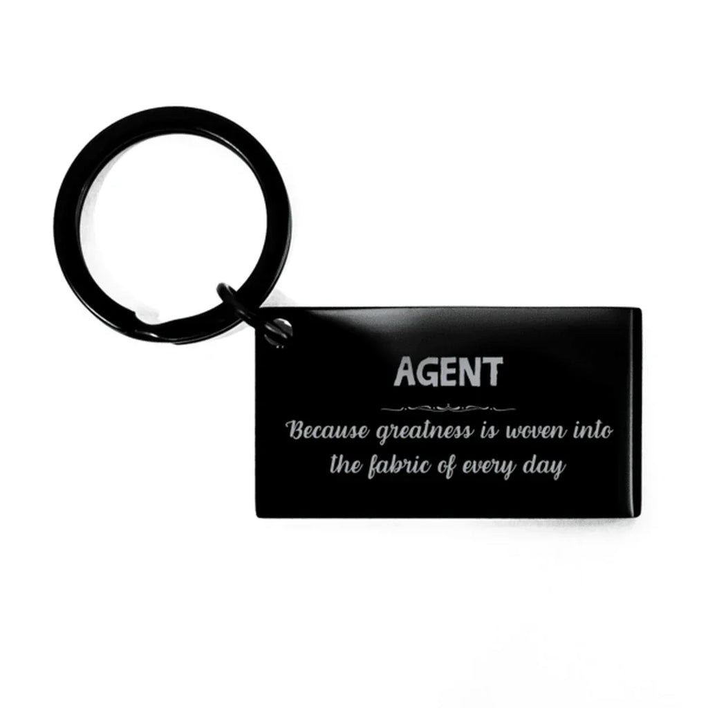 Sarcastic Agent Keychain Gifts, Christmas Holiday Gifts for Agent Birthday, Agent: Because greatness is woven