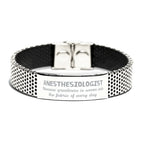 Sarcastic Anesthesiologist Stainless Steel Bracelet Gifts, Christmas Holiday Gifts for Anesthesiologist Birthday, Anesthesiologist: Because greatness is woven