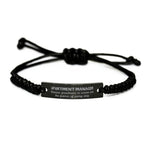 Sarcastic Apartment Manager Black Rope Bracelet Gifts, Christmas Holiday Gifts for Apartment Manager Birthday, Apartment Manager: Because greatness is woven