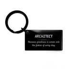 Sarcastic Architect Keychain Gifts, Christmas Holiday Gifts for Architect Birthday, Architect: Because greatness is woven