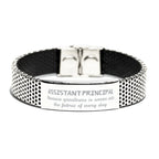 Sarcastic Assistant Principal Stainless Steel Bracelet Gifts, Christmas Holiday Gifts for Assistant Principal Birthday, Assistant Principal: Because greatness is woven