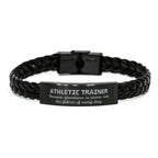 Sarcastic Athletic Trainer Braided Leather Bracelet Gifts, Christmas Holiday Gifts for Athletic Trainer Birthday, Athletic Trainer: Because greatness is woven