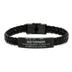 Sarcastic Auctioneer Braided Leather Bracelet Gifts, Christmas Holiday Gifts for Auctioneer Birthday, Auctioneer: Because greatness is woven