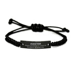 Sarcastic Auditor Black Rope Bracelet Gifts, Christmas Holiday Gifts for Auditor Birthday, Auditor: Because greatness is woven