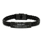 Sarcastic Bailiff Braided Leather Bracelet Gifts, Christmas Holiday Gifts for Bailiff Birthday, Bailiff: Because greatness is woven