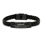 Sarcastic Barber Braided Leather Bracelet Gifts, Christmas Holiday Gifts for Barber Birthday, Barber: Because greatness is woven