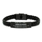 Sarcastic Bookbinder Braided Leather Bracelet Gifts, Christmas Holiday Gifts for Bookbinder Birthday, Bookbinder: Because greatness is woven