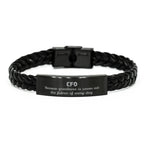 Sarcastic CFO Braided Leather Bracelet Gifts, Christmas Holiday Gifts for CFO Birthday, CFO: Because greatness is woven