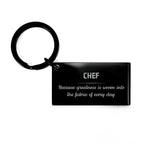 Sarcastic Chef Keychain Gifts, Christmas Holiday Gifts for Chef Birthday, Chef: Because greatness is woven
