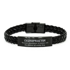 Sarcastic Chiropractor Braided Leather Bracelet Gifts, Christmas Holiday Gifts for Chiropractor Birthday, Chiropractor: Because greatness is woven