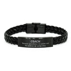 Sarcastic Coach Braided Leather Bracelet Gifts, Christmas Holiday Gifts for Coach Birthday, Coach: Because greatness is woven