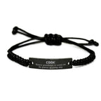 Sarcastic Cook Black Rope Bracelet Gifts, Christmas Holiday Gifts for Cook Birthday, Cook: Because greatness is woven