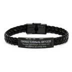 Sarcastic Correctional Officer Braided Leather Bracelet Gifts, Christmas Holiday Gifts for Correctional Officer Birthday, Correctional Officer: Because greatness is woven