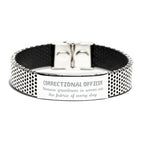 Sarcastic Correctional Officer Stainless Steel Bracelet Gifts, Christmas Holiday Gifts for Correctional Officer Birthday, Correctional Officer: Because greatness is woven
