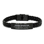 Sarcastic Crane Operator Braided Leather Bracelet Gifts, Christmas Holiday Gifts for Crane Operator Birthday, Crane Operator: Because greatness is woven