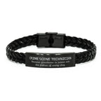 Sarcastic Crime Scene Technician Braided Leather Bracelet Gifts, Christmas Holiday Gifts for Crime Scene Technician Birthday, Crime Scene Technician: Because greatness is woven