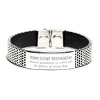 Sarcastic Crime Scene Technician Stainless Steel Bracelet Gifts, Christmas Holiday Gifts for Crime Scene Technician Birthday, Crime Scene Technician: Because greatness is woven