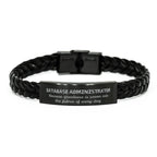 Sarcastic Database Administrator Braided Leather Bracelet Gifts, Christmas Holiday Gifts for Database Administrator Birthday, Database Administrator: Because greatness is woven