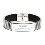 Sarcastic Dealer Stainless Steel Bracelet Birthday Christmas Holiday Gifts Because greatness is woven into the fabric
