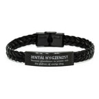Sarcastic Dental Hygienist Braided Leather Bracelet Gifts, Christmas Holiday Gifts for Dental Hygienist Birthday, Dental Hygienist: Because greatness is woven