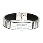 Sarcastic Designer Stainless Steel Bracelet Gifts, Christmas Holiday Gifts for Designer Birthday, Designer: Because greatness is woven