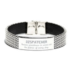 Sarcastic Dispatcher Stainless Steel Bracelet Gifts, Christmas Holiday Gifts for Dispatcher Birthday, Dispatcher: Because greatness is woven