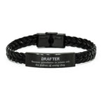 Sarcastic Drafter Braided Leather Bracelet Gifts, Christmas Holiday Gifts for Drafter Birthday, Drafter: Because greatness is woven