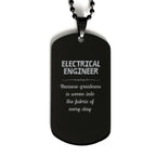 Sarcastic Electrical Engineer Black Dog Tag Gifts, Christmas Holiday Gifts for Electrical Engineer Birthday, Electrical Engineer: Because greatness is woven
