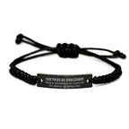 Sarcastic Electrical Engineer Black Rope Bracelet Gifts, Christmas Holiday Gifts for Electrical Engineer Birthday, Electrical Engineer: Because greatness is woven