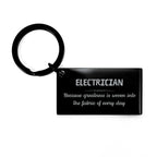 Sarcastic Electrician Keychain Gifts, Christmas Holiday Gifts for Electrician Birthday, Electrician: Because greatness is woven