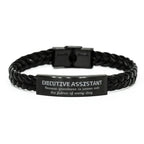 Sarcastic Executive Assistant Braided Leather Bracelet Gifts, Christmas Holiday Gifts for Executive Assistant Birthday, Executive Assistant: Because greatness is woven