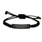 Sarcastic Financial Advisor Black Rope Bracelet Gifts, Christmas Holiday Gifts for Financial Advisor Birthday, Financial Advisor: Because greatness is woven