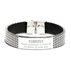 Sarcastic Florist Stainless Steel Bracelet Gifts, Christmas Holiday Gifts for Florist Birthday, Florist: Because greatness is woven