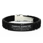 Sarcastic Funeral Director Black Glidelock Clasp Bracelet Gifts, Christmas Holiday Gifts for Funeral Director Birthday, Funeral Director: Because greatness is woven