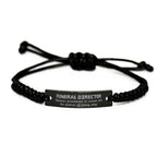 Sarcastic Funeral Director Black Rope Bracelet Gifts, Christmas Holiday Gifts for Funeral Director Birthday, Funeral Director: Because greatness is woven