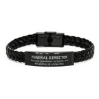 Sarcastic Funeral Director Braided Leather Bracelet Gifts, Christmas Holiday Gifts for Funeral Director Birthday, Funeral Director: Because greatness is woven