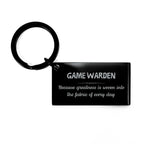Sarcastic Game Warden Keychain Gifts, Christmas Holiday Gifts for Game Warden Birthday, Game Warden: Because greatness is woven