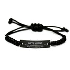 Sarcastic Gate Agent Black Rope Bracelet Gifts, Christmas Holiday Gifts for Gate Agent Birthday, Gate Agent: Because greatness is woven