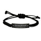 Sarcastic Graphic Designer Black Rope Bracelet Gifts, Christmas Holiday Gifts for Graphic Designer Birthday, Graphic Designer: Because greatness is woven