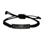 Sarcastic Guide Black Rope Bracelet Gifts, Christmas Holiday Gifts for Guide Birthday, Guide: Because greatness is woven