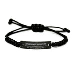 Sarcastic Insurance Adjuster Black Rope Bracelet Gifts, Christmas Holiday Gifts for Insurance Adjuster Birthday, Insurance Adjuster: Because greatness is woven