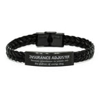 Sarcastic Insurance Adjuster Braided Leather Bracelet Gifts, Christmas Holiday Gifts for Insurance Adjuster Birthday, Insurance Adjuster: Because greatness is woven