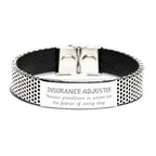 Sarcastic Insurance Adjuster Stainless Steel Bracelet Gifts, Christmas Holiday Gifts for Insurance Adjuster Birthday, Insurance Adjuster: Because greatness is woven