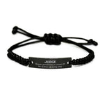 Sarcastic Judge Black Rope Bracelet Gifts, Christmas Holiday Gifts for Judge Birthday, Judge: Because greatness is woven